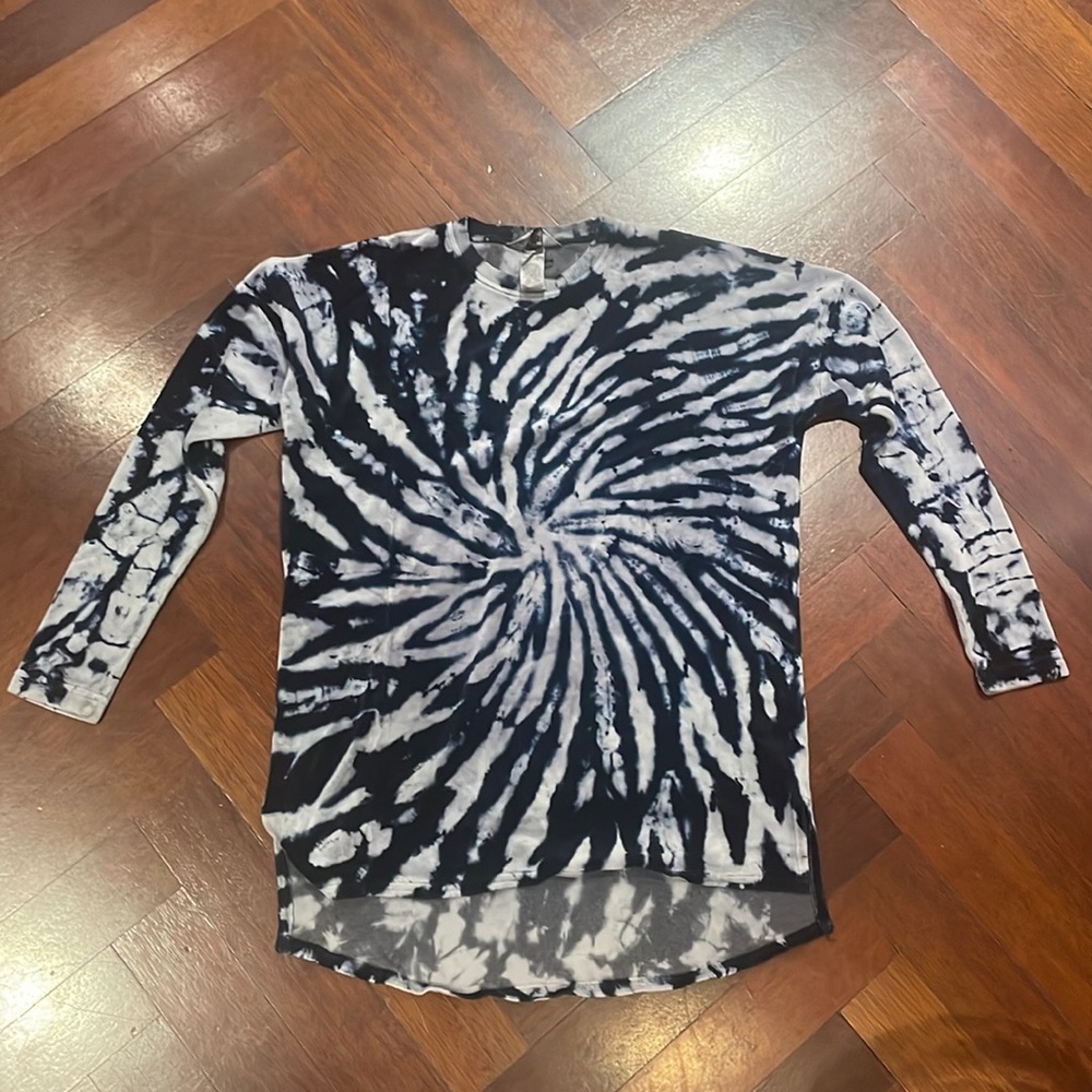 Hard Tail Forever Tie Dye Velour Slouchy Crewneck Pullover Top (V-184) | Size M